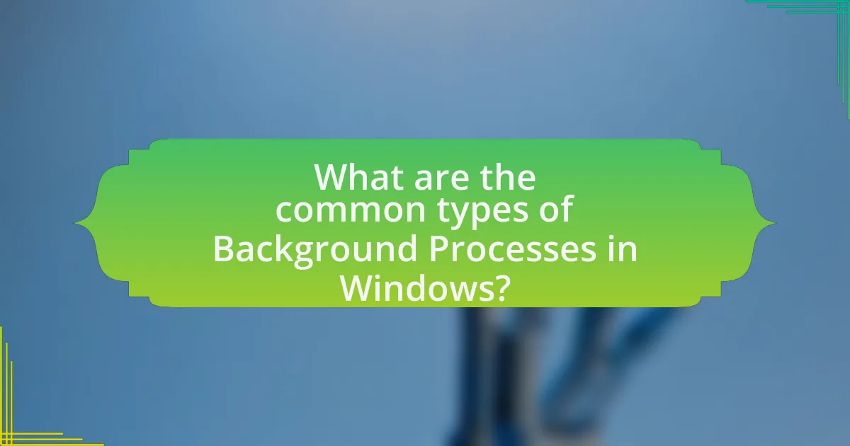 What are the common types of Background Processes in Windows?